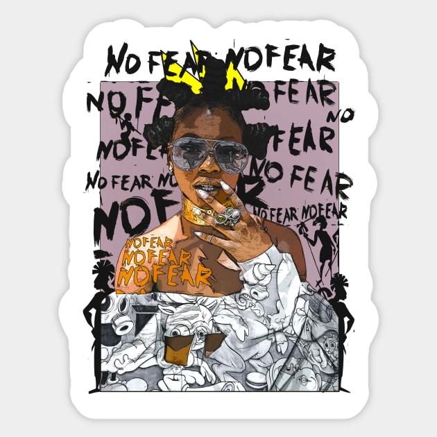 Bantu No Fear Strong Black Woman Sticker by Glass Table Designs